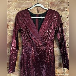 Windsor Store Sequined Gown w/ Thigh Slit